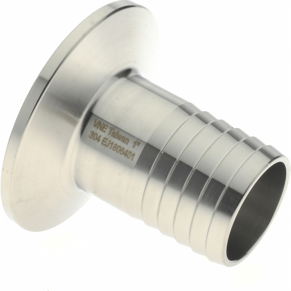 VNE Sanitary Stainless Steel Pipe Rubber Hose Adapter: 1", Clamp Connection - EG14RT1.0