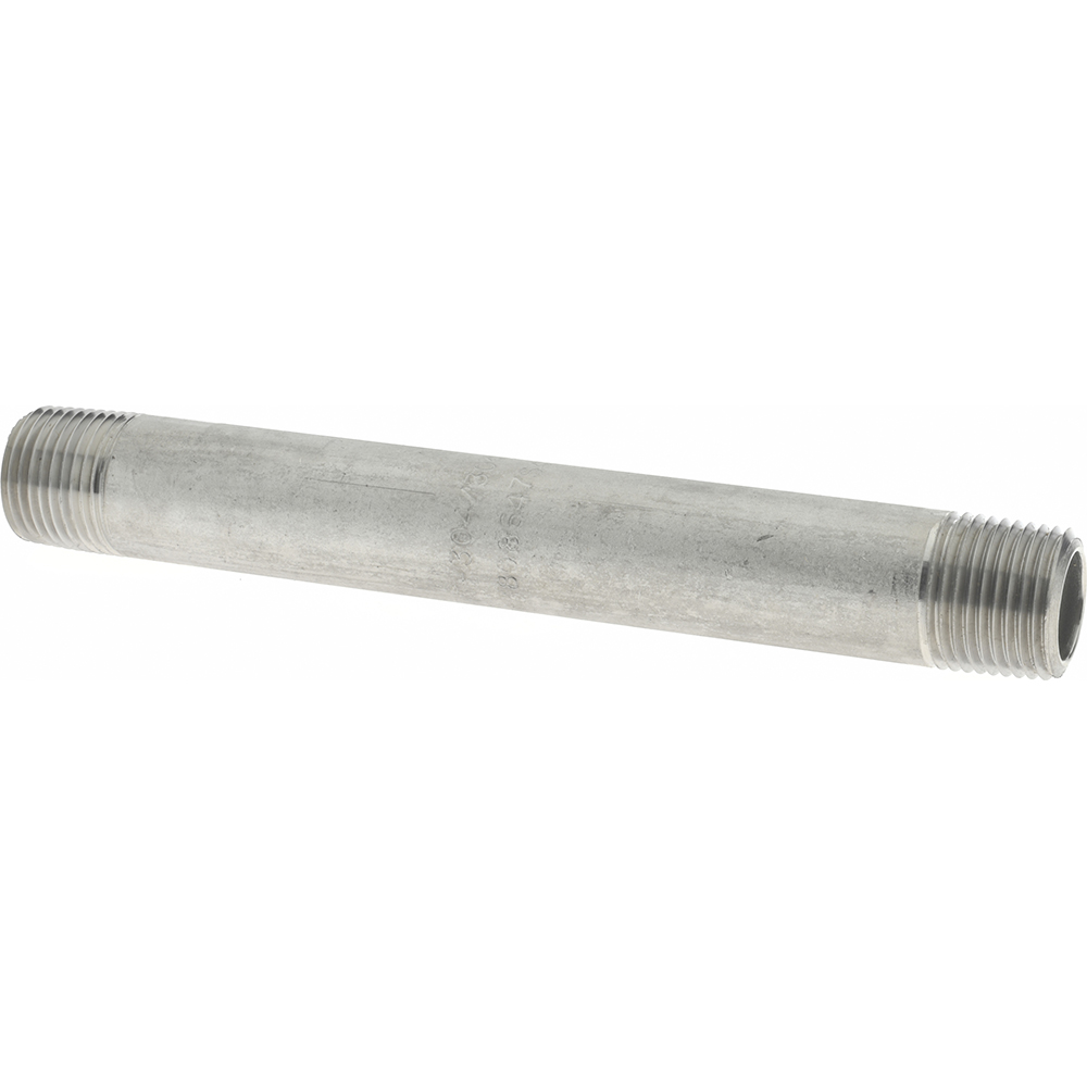 Value Collection Stainless Steel Pipe Nipple: 3/8" Pipe, Grade 304 & 304L - 4BN3/8*5