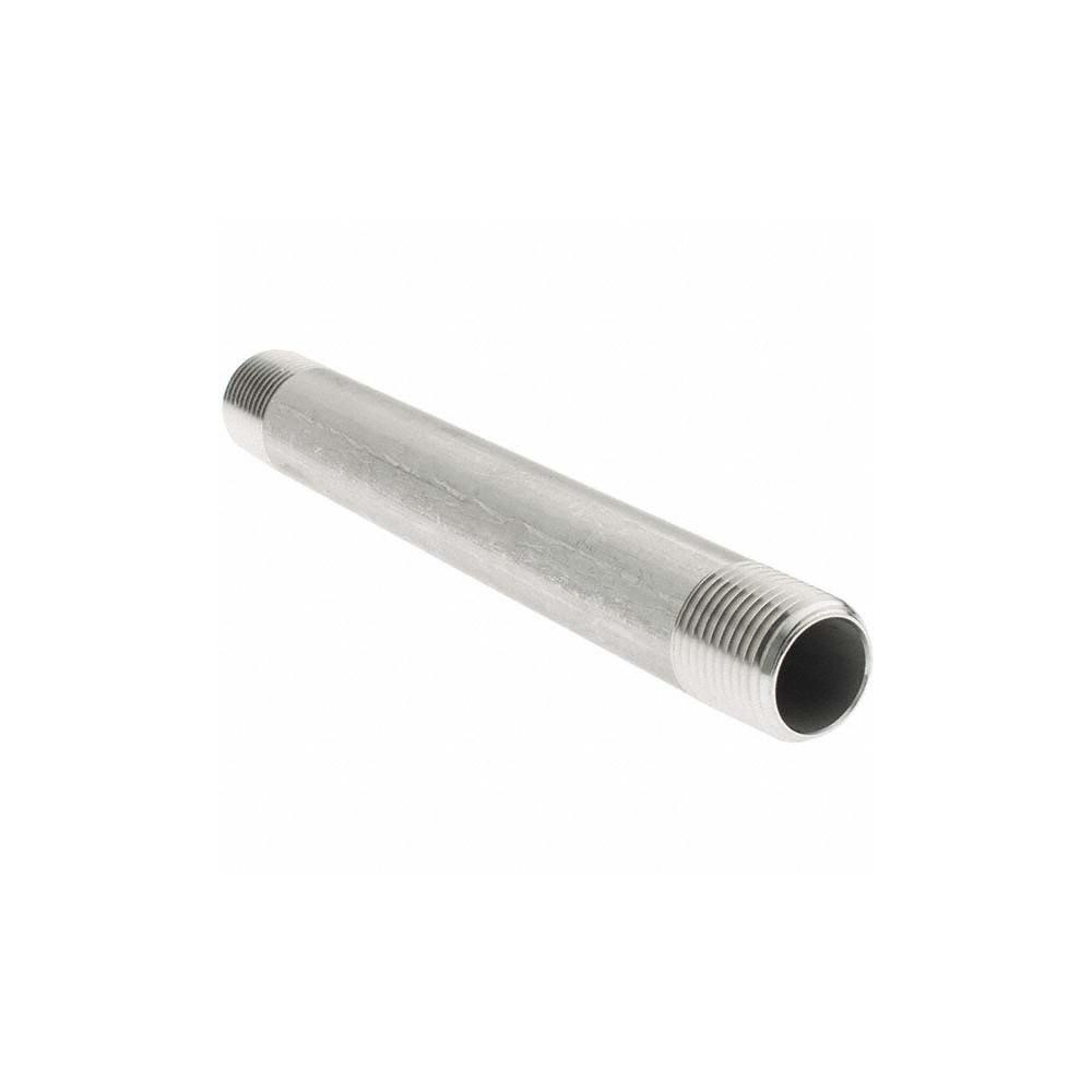 Value Collection Stainless Steel Pipe Nipple: 3/8" Pipe, Grade 304 & 304L - 4BN3/8*5