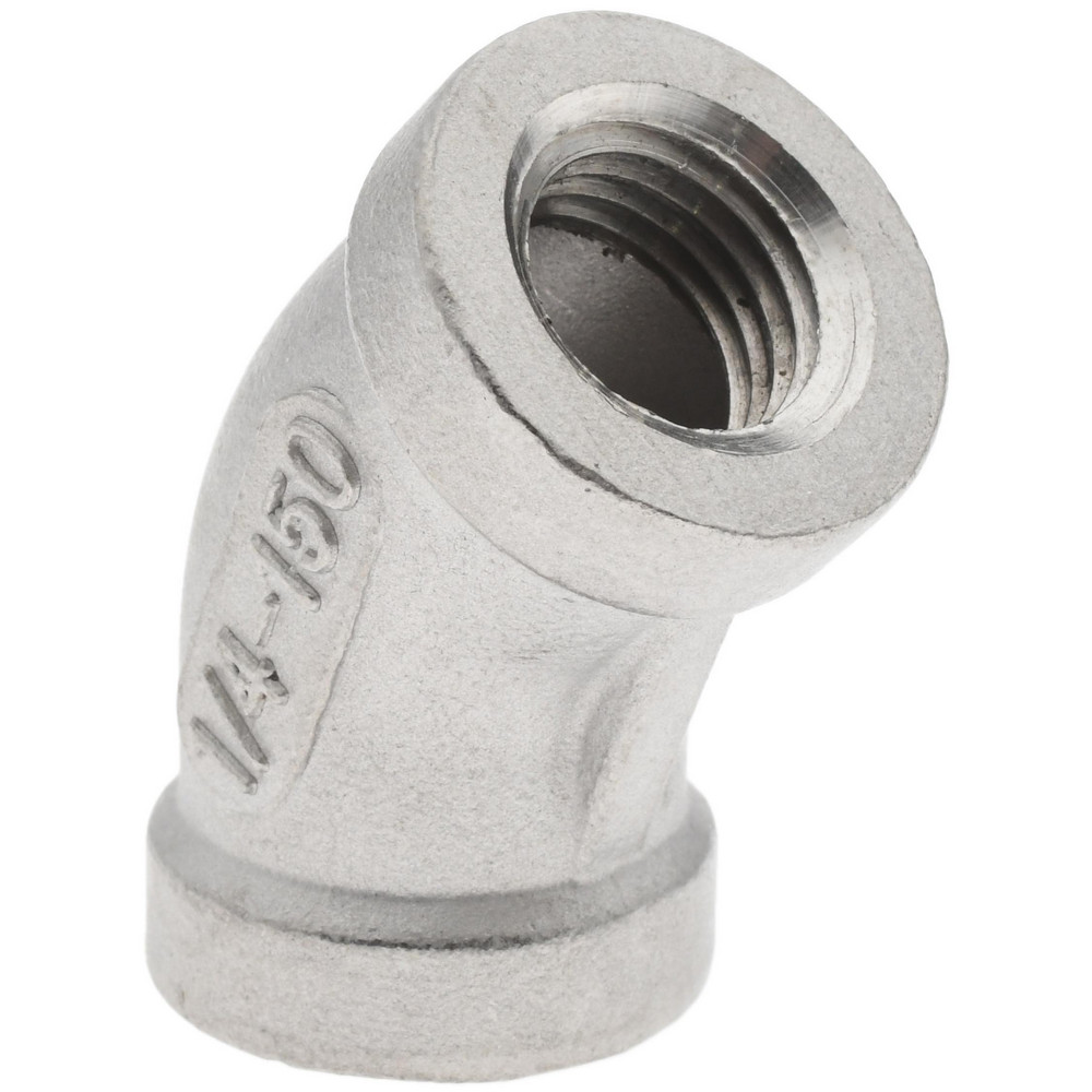 Merit Brass Pipe 45 deg Elbow: 1/4", 304 Stainless Steel - K402-04