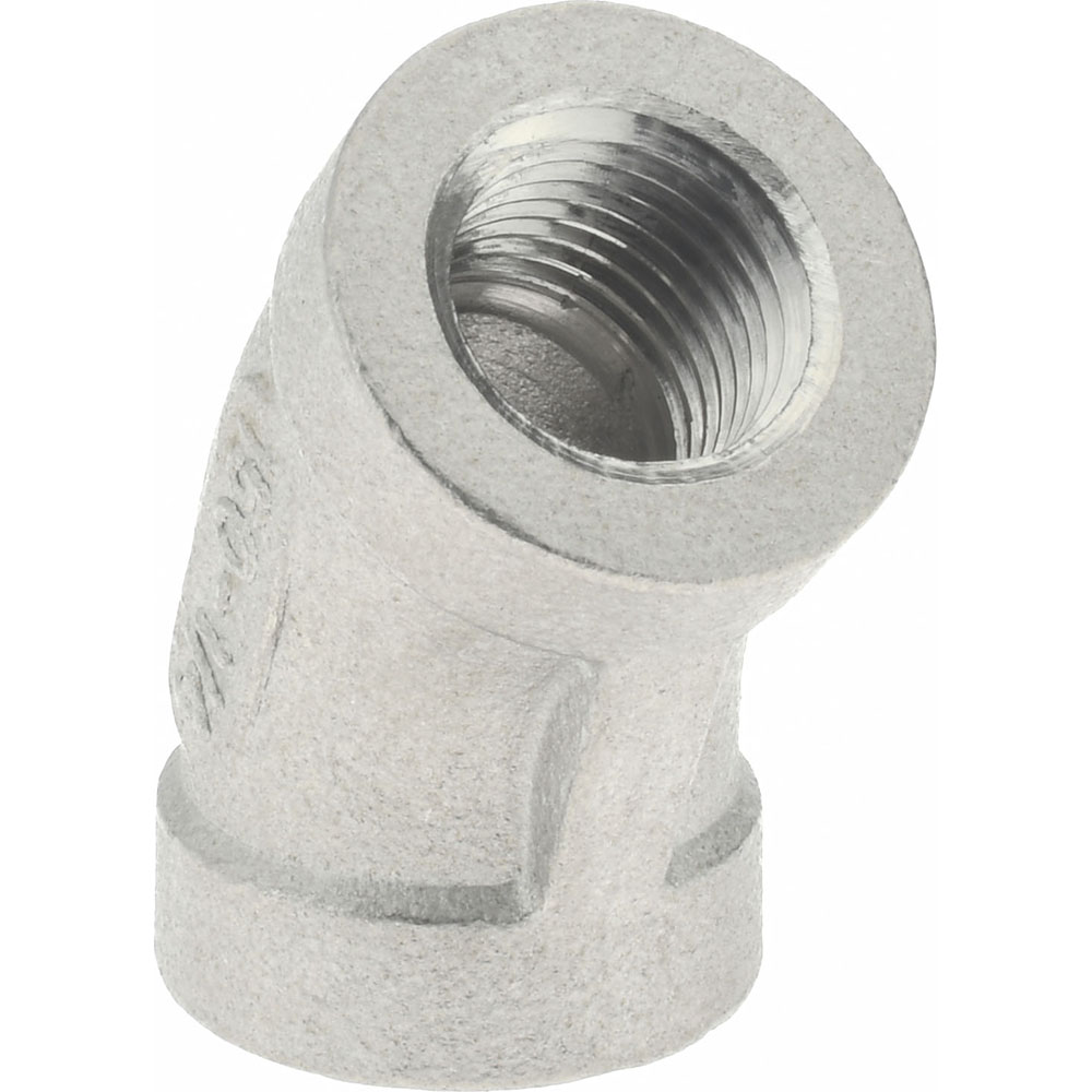 Merit Brass Pipe 45 deg Elbow: 1/4", 304 Stainless Steel - K402-04
