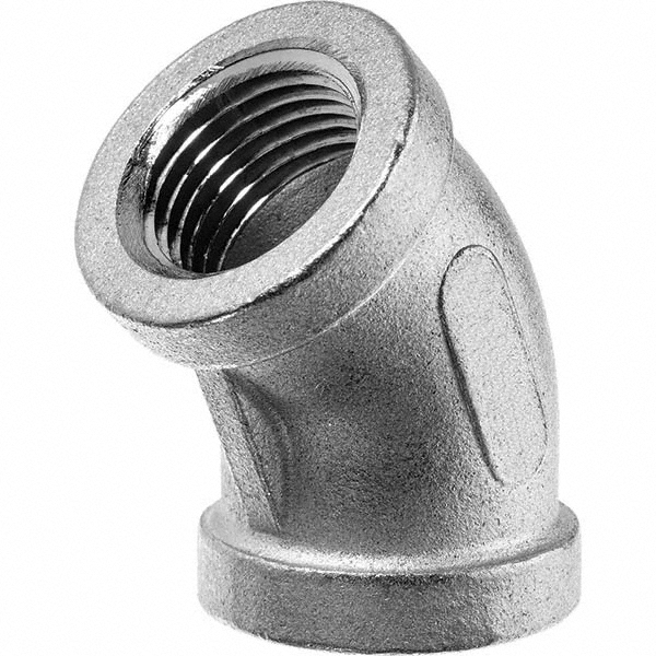 Merit Brass Pipe 45 deg Elbow: 1/4", 304 Stainless Steel - K402-04