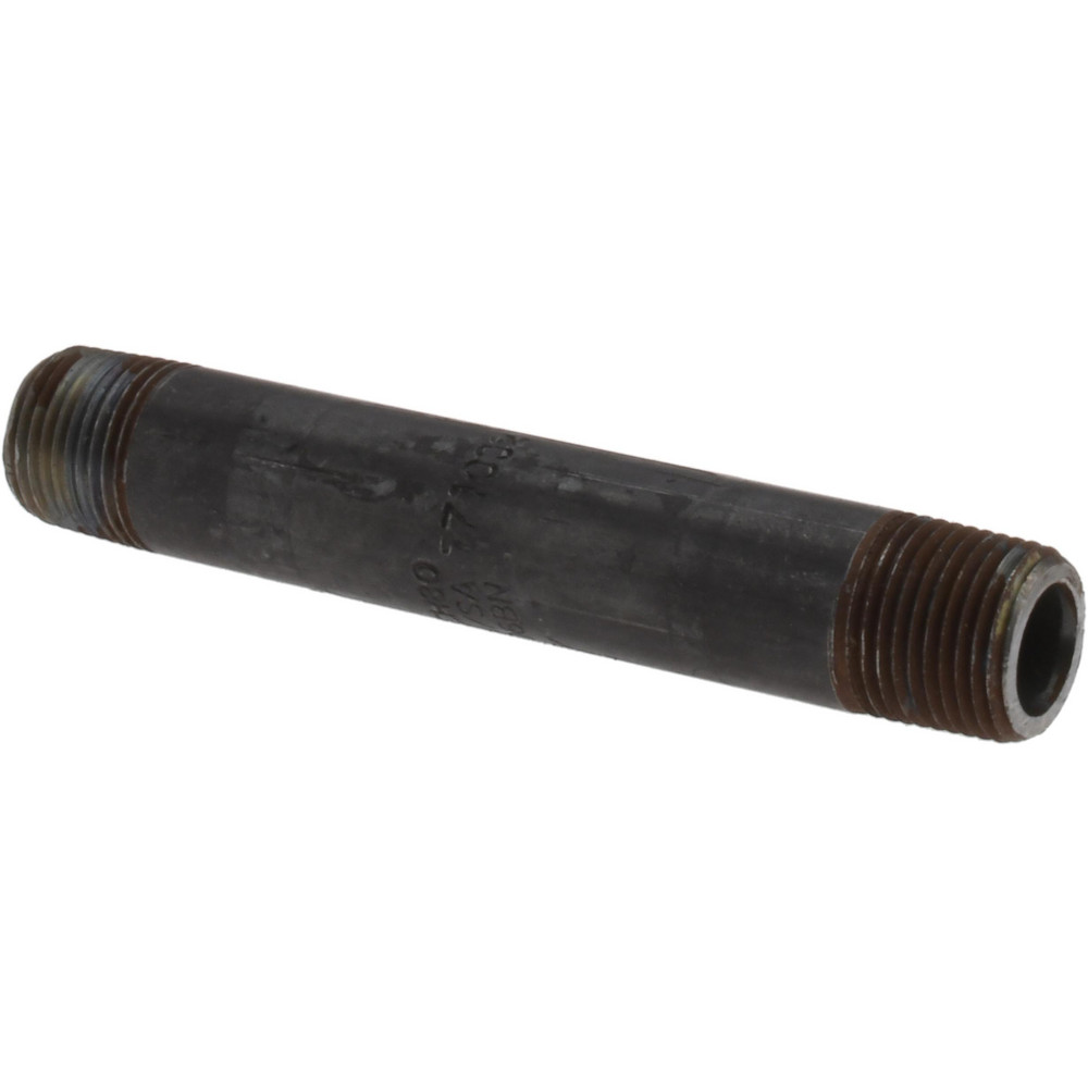 Value Collection Black Pipe Nipple: 3/8" Dia x 4" Long, Schedule 80 - MSCXNB03040