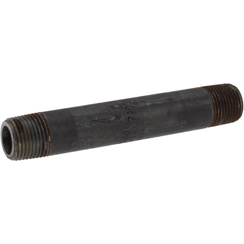 Value Collection Black Pipe Nipple: 3/8" Dia x 4" Long, Schedule 80 - MSCXNB03040