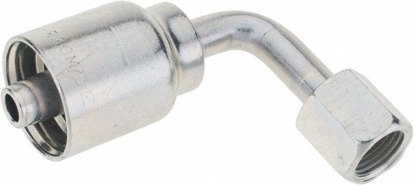 Parker Hydraulic Hose 90 ° Elbow: 0.375" ID, 6 mm, 9/16-18 - KP46881
