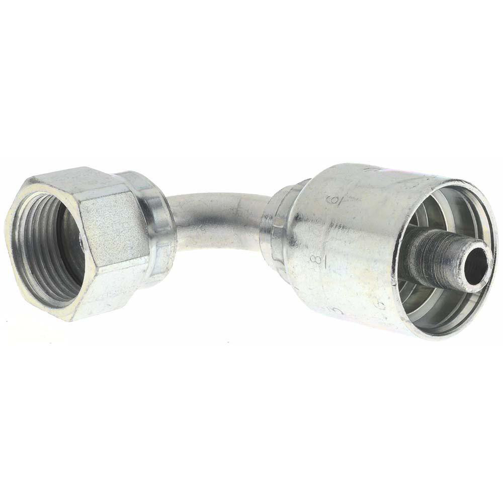 Parker Hydraulic Hose 90 ° Elbow: 0.375" ID, 6 mm, 9/16-18 - KP46881