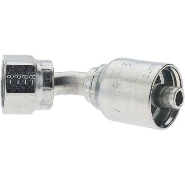 Parker Hydraulic Hose 90 ° Elbow: 0.375" ID, 6 mm, 9/16-18 - KP46881