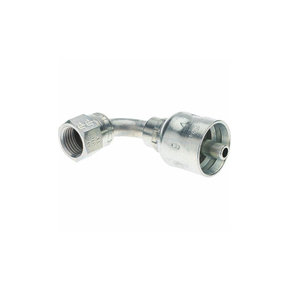 Parker Hydraulic Hose Female JIC Swivel 90 ° Elbow: 0.25" ID, 4 mm, 1/2-20 - KP46870