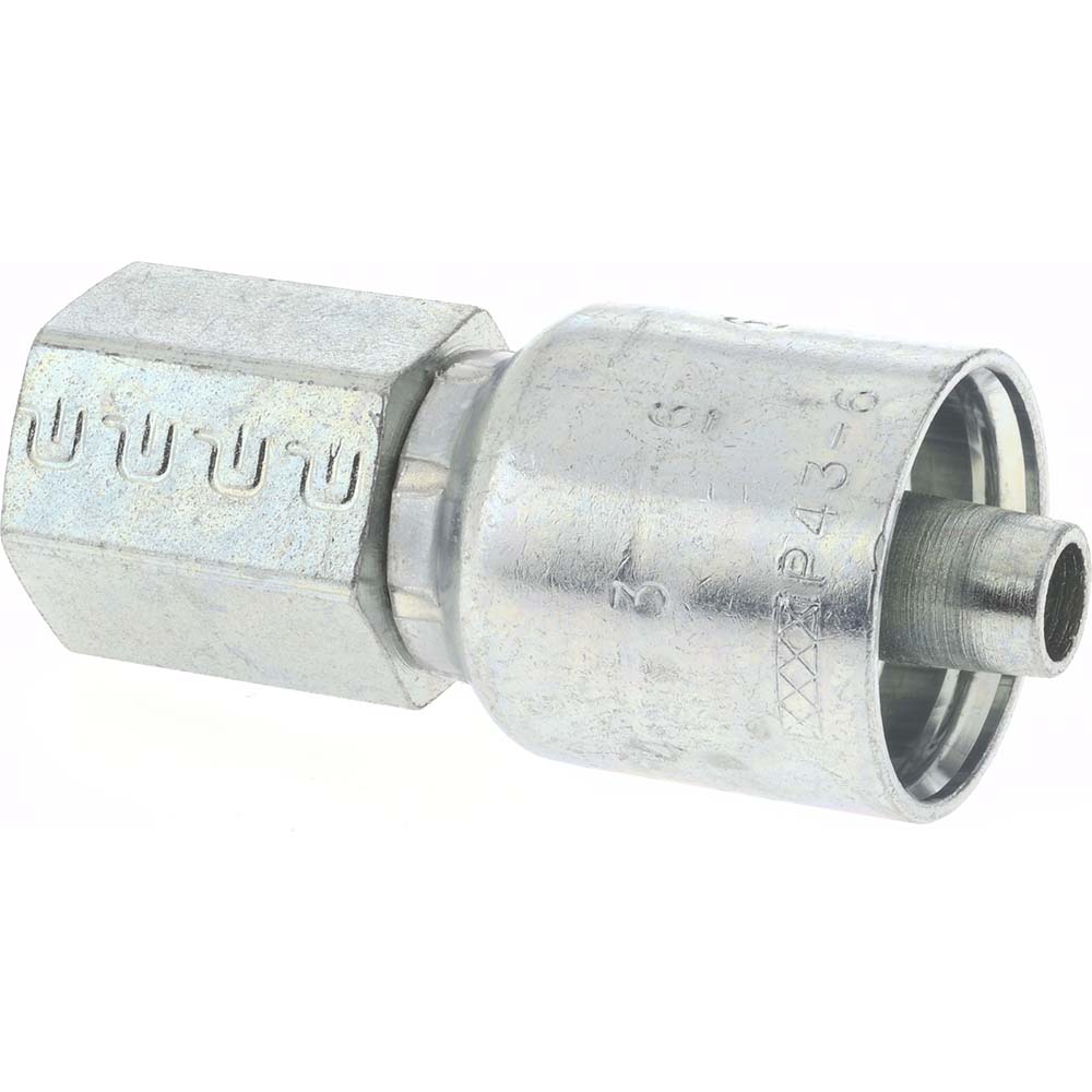 Parker Hydraulic Hose Male Rigid Fitting: 0.25" ID, 4 mm, 3/8-18, 10,000 psi - 10143-6-4
