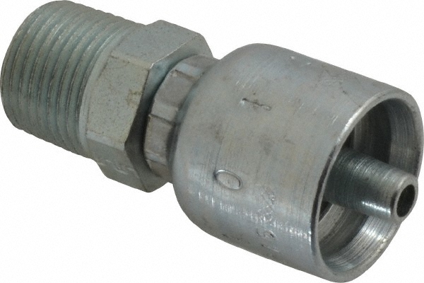 Parker Hydraulic Hose Male Rigid Fitting: 0.25" ID, 4 mm, 3/8-18, 10,000 psi - 10143-6-4