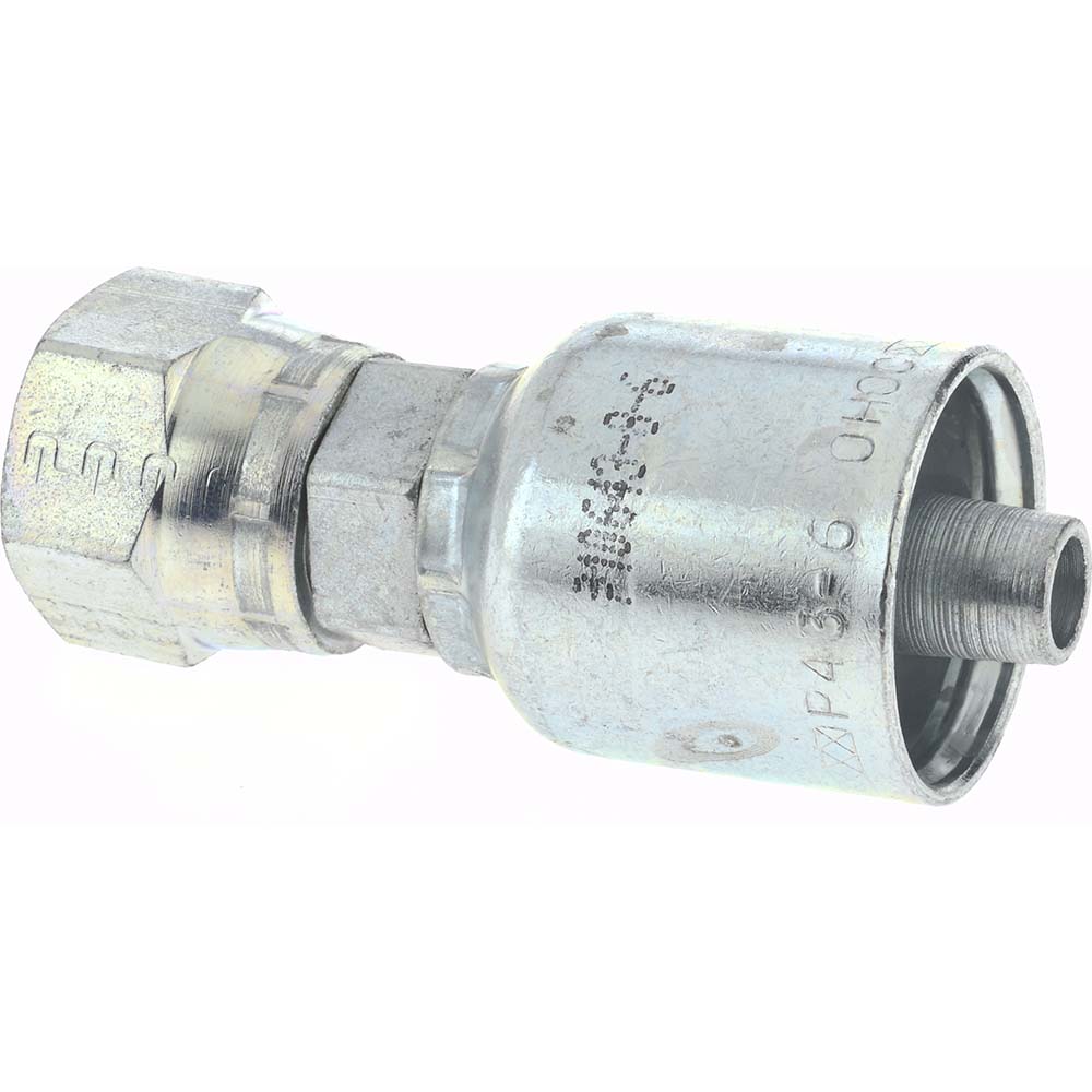 Parker Hydraulic Hose Male Rigid Fitting: 0.25" ID, 4 mm, 3/8-18, 10,000 psi - 10143-6-4