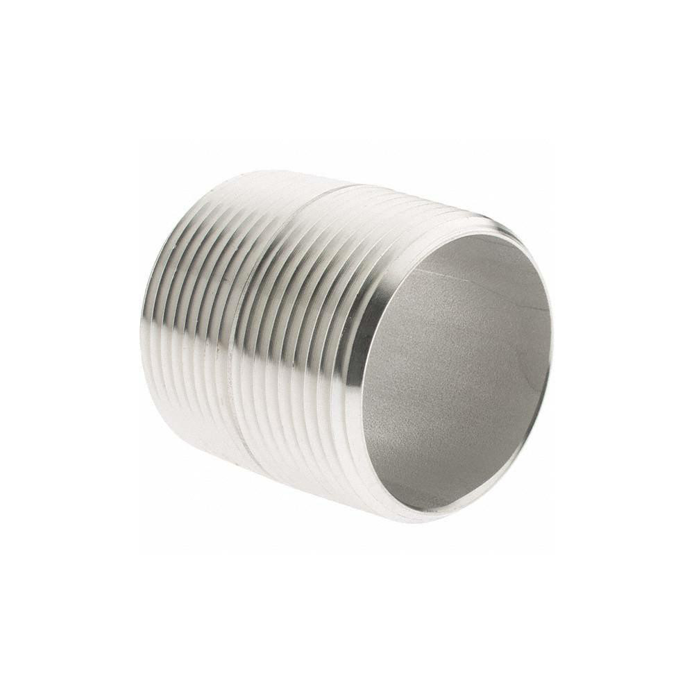 Value Collection Stainless Steel Pipe Nipple: 1-1/4" Pipe, Grade 304 & 304L - 4BN11/4*15/8