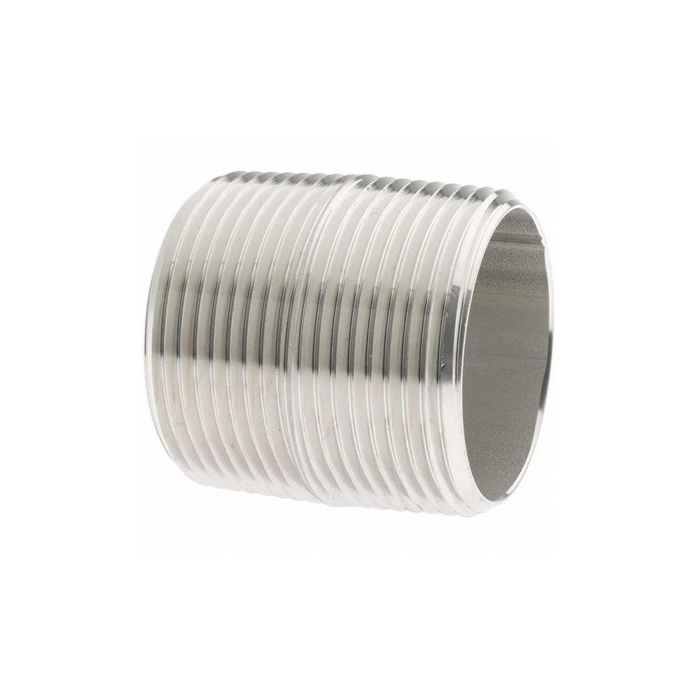 Value Collection Stainless Steel Pipe Nipple: 1-1/4" Pipe, Grade 304 & 304L - 4BN11/4*15/8