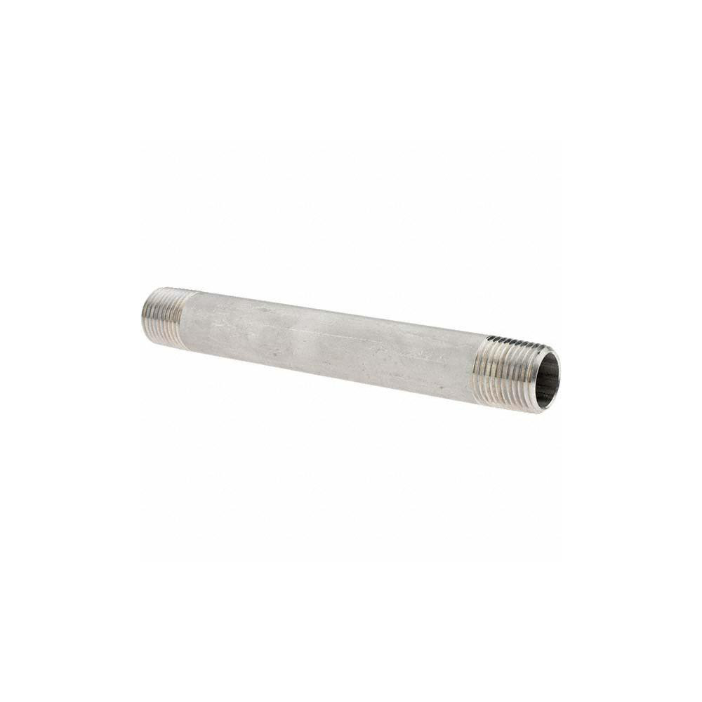 Value Collection Stainless Steel Pipe Nipple: 1/2" Pipe, Grade 304 & 304L - 4BN1/2*6