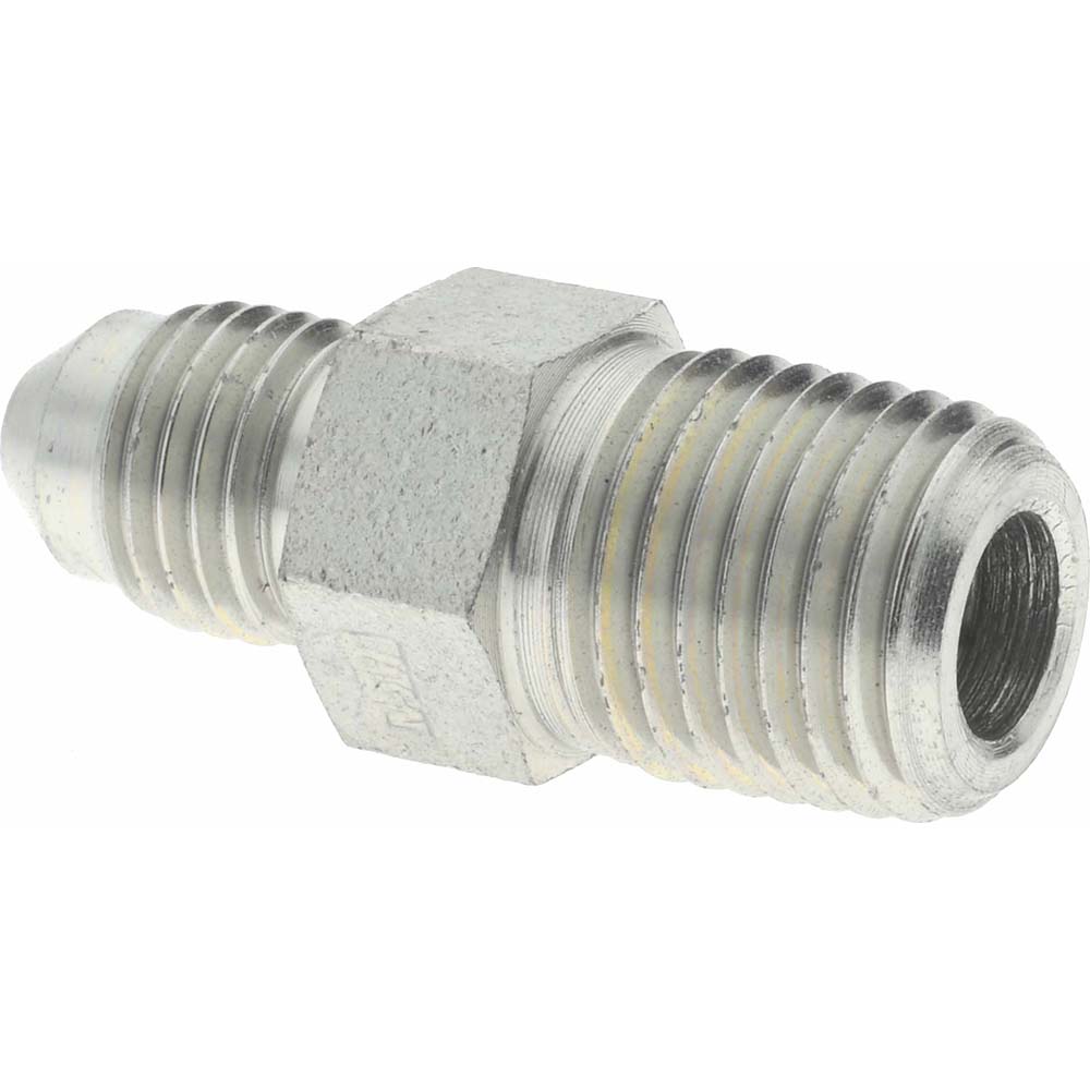 Eaton Steel Flared Tube Connector: 1/4" OD, 37 deg Flared Angle - 2021-4-4S