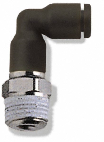 Legris Push-to-Connect Tube x MNPT Fitting: Extended Elbow, NPT, 5/32" OD - 3129 04 11