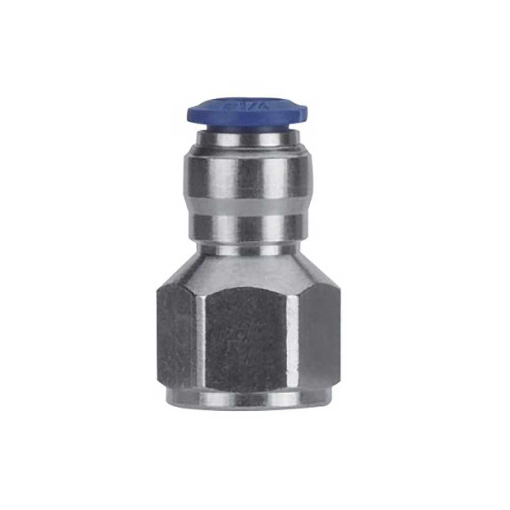 Aignep USA Push-to-Connect Tube x FNPT x Tube x Female Fitting: Straight, NPTF, 1/4" OD - 88030-04-02