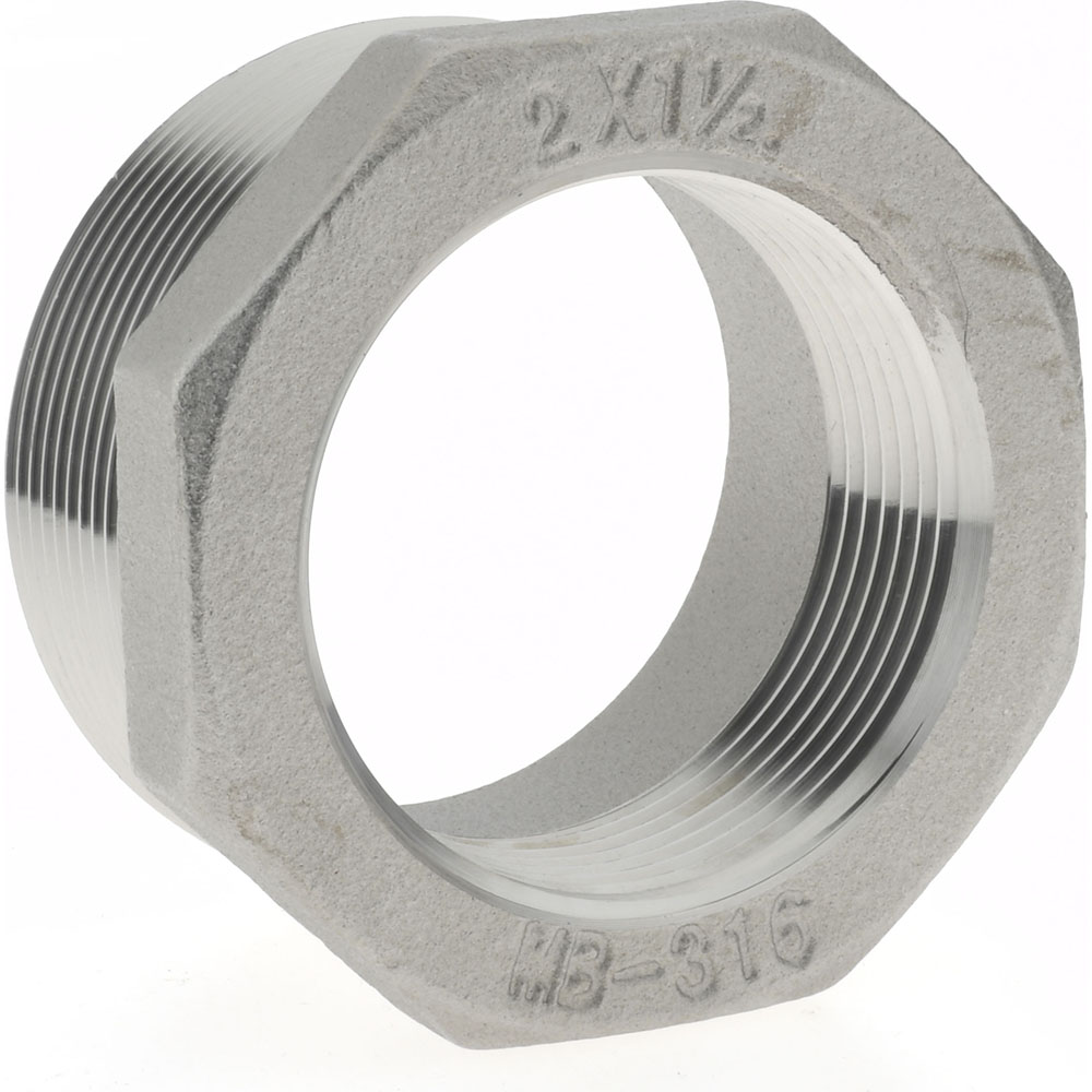 Merit Brass Pipe Bushing: 2 x 1-1/2", 316 Stainless Steel - K614-3224