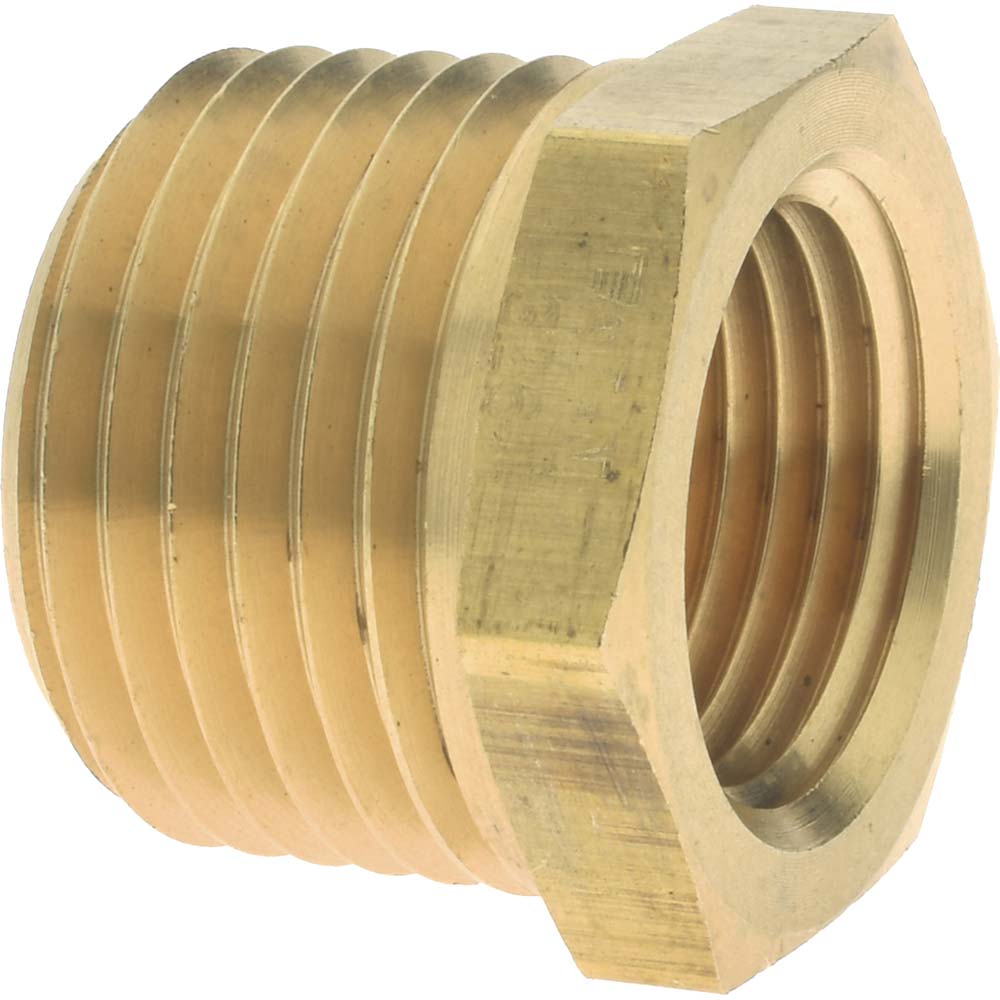 Parker Industrial Pipe Bushing: 3/8" Female Thread, 1/2" Male Thread, MNPTF x FNPTF - KP79109