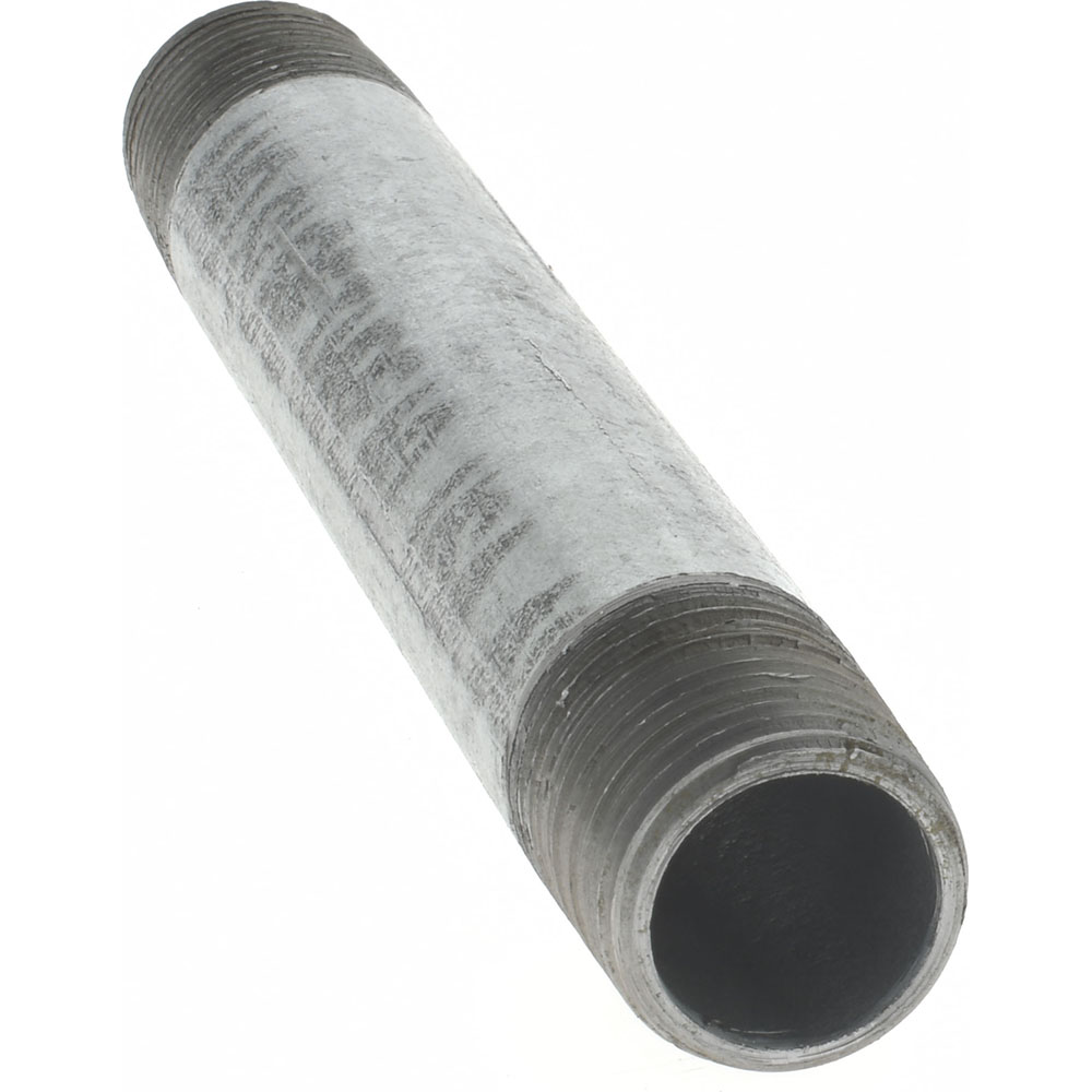 Value Collection Galvanized Pipe Nipple: 1/2", 5-1/2" Long, Schedule 40, Steel - NG04055