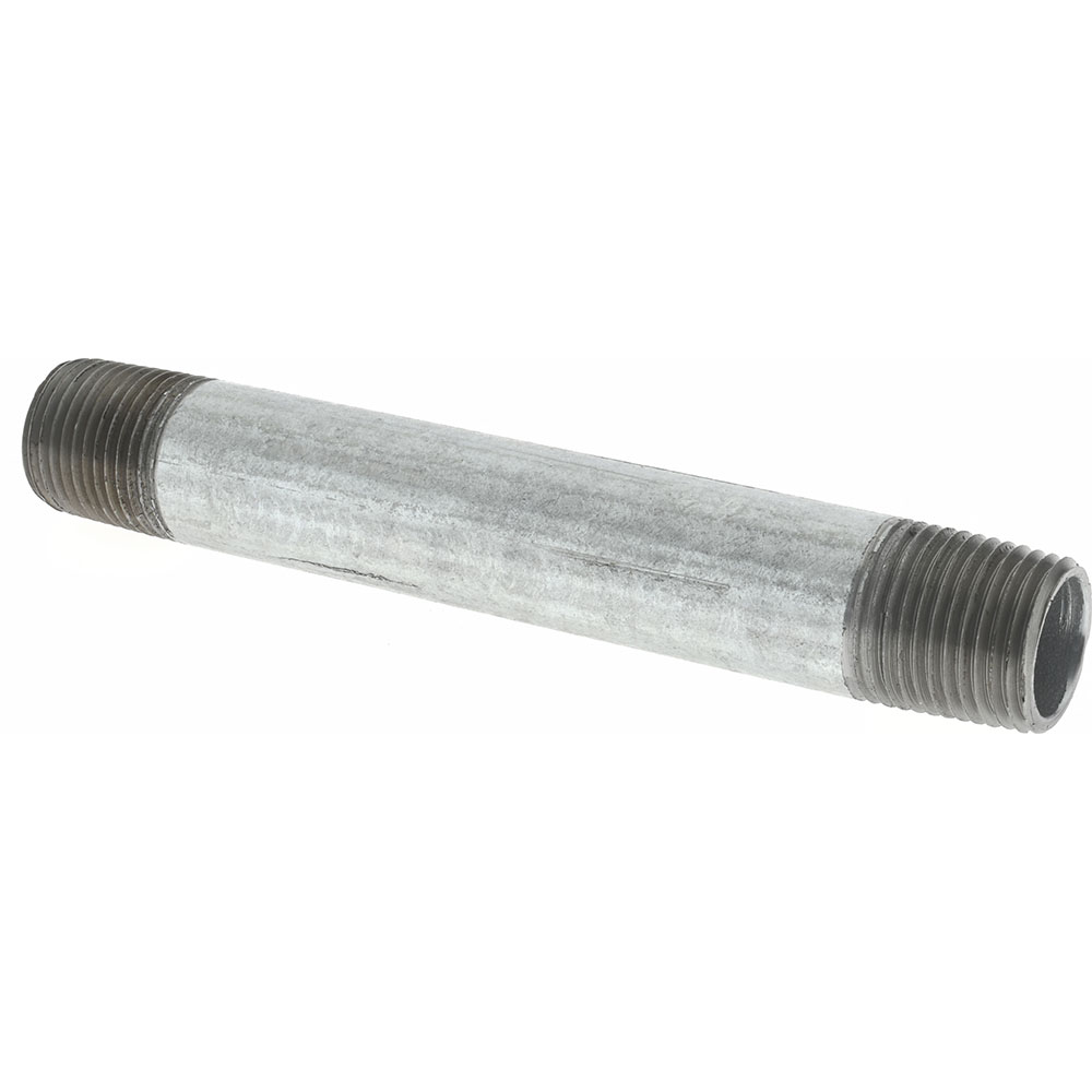 Value Collection Galvanized Pipe Nipple: 1/2", 5-1/2" Long, Schedule 40, Steel - NG04055