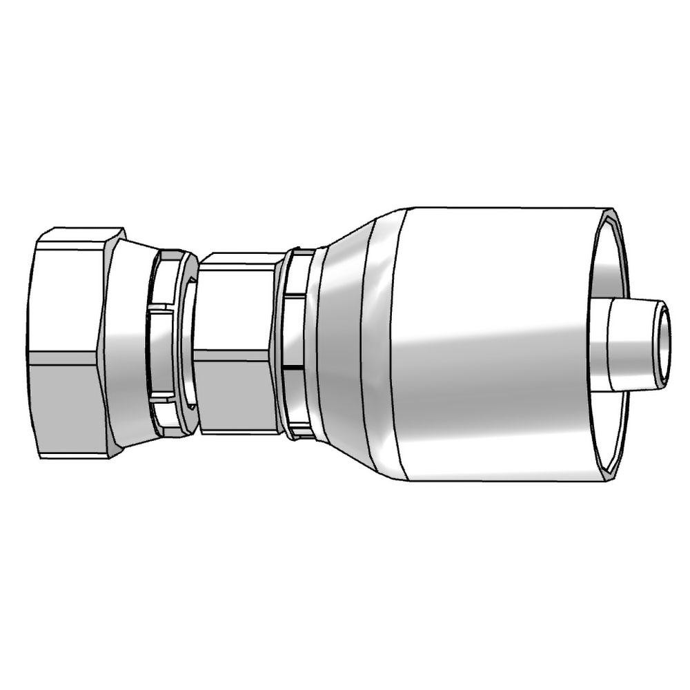 Parker Hydraulic Hose Female Swivel Fitting: 0.375" ID, 6 mm, 3/8" - KP46917