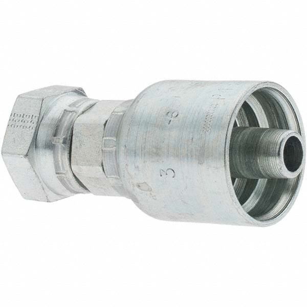 Parker Hydraulic Hose Female Swivel Fitting: 0.375" ID, 6 mm, 3/8" - KP46917