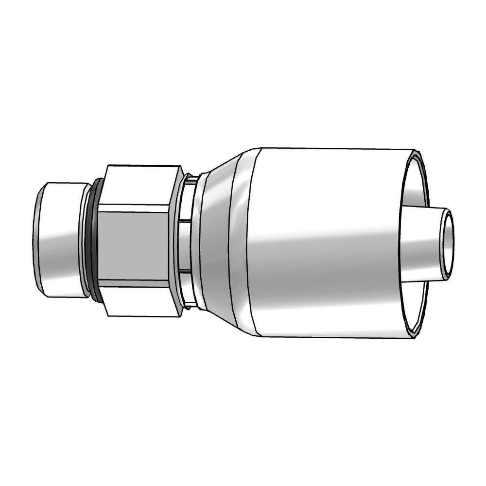 Parker Hydraulic Hose Female Swivel Fitting: 0.5" ID, 8 mm, 1/2" - 1JC43-8-8