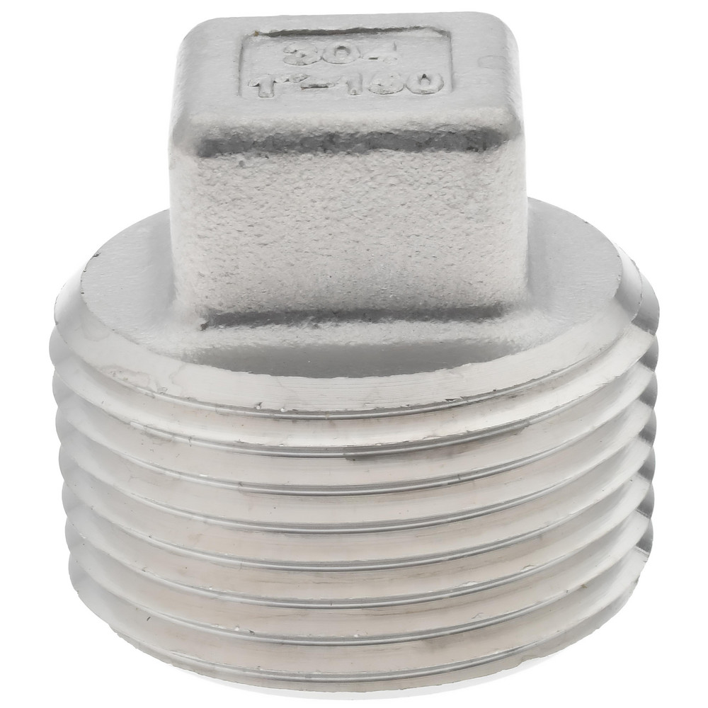 Merit Brass Pipe Square Head Plug: 1/4", 304 Stainless Steel - K417A-04