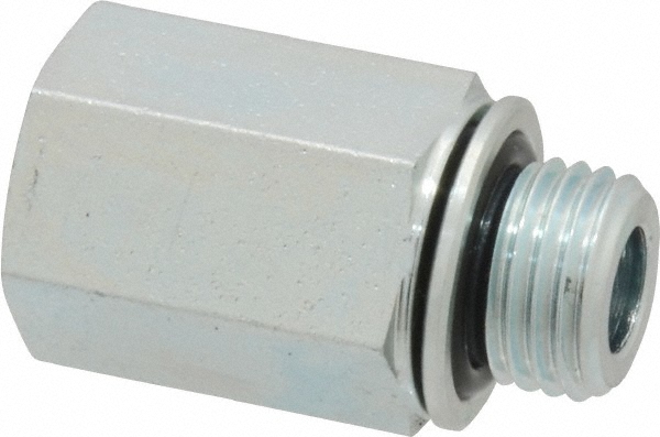Voss Industrial Pipe Adapter: 1/4" Female Thread, M14 x 1.5 Male Thread, Male Metric x FNPT - PM 0414