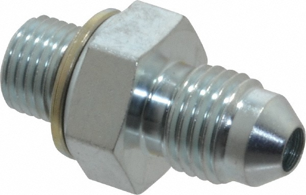 Voss Industrial Pipe Adapter: 1/4" Female Thread, M14 x 1.5 Male Thread, Male Metric x FNPT - PM 0414