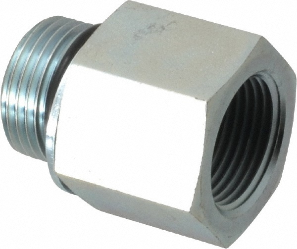 Voss Industrial Pipe Adapter: 1/4" Female Thread, M14 x 1.5 Male Thread, Male Metric x FNPT - PM 0414
