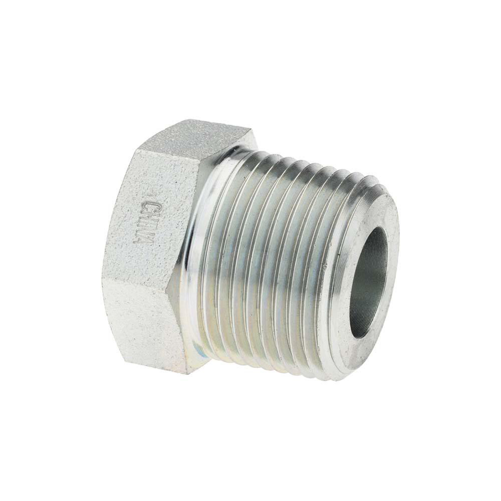 Parker Industrial Pipe Bushing: 3/8" Female Thread, 3/4" Male Thread, MNPTF x FNPTF - KP79110