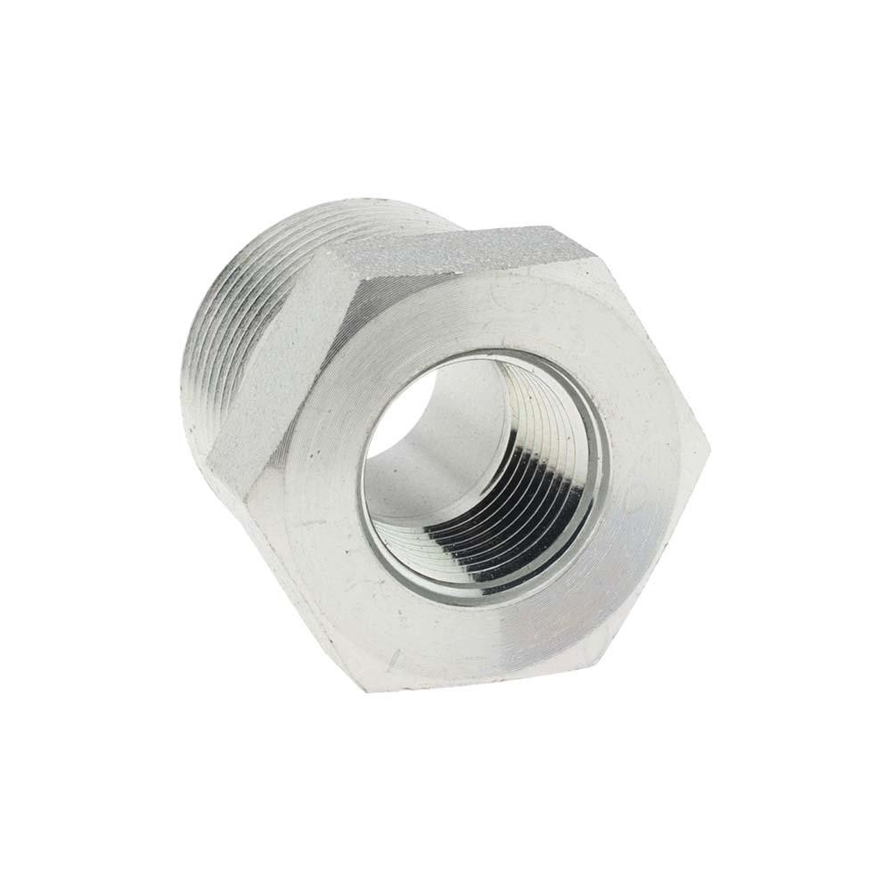 Parker Industrial Pipe Bushing: 3/8" Female Thread, 3/4" Male Thread, MNPTF x FNPTF - KP79110