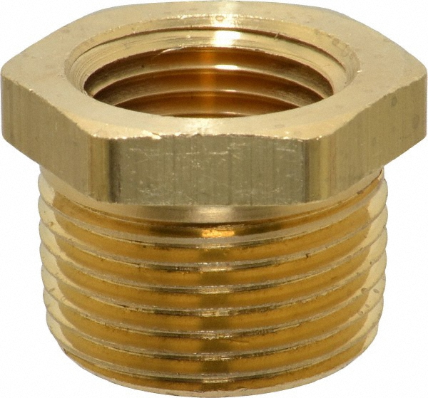 Parker Industrial Pipe Bushing: 3/8" Female Thread, 3/4" Male Thread, MNPTF x FNPTF - KP79110