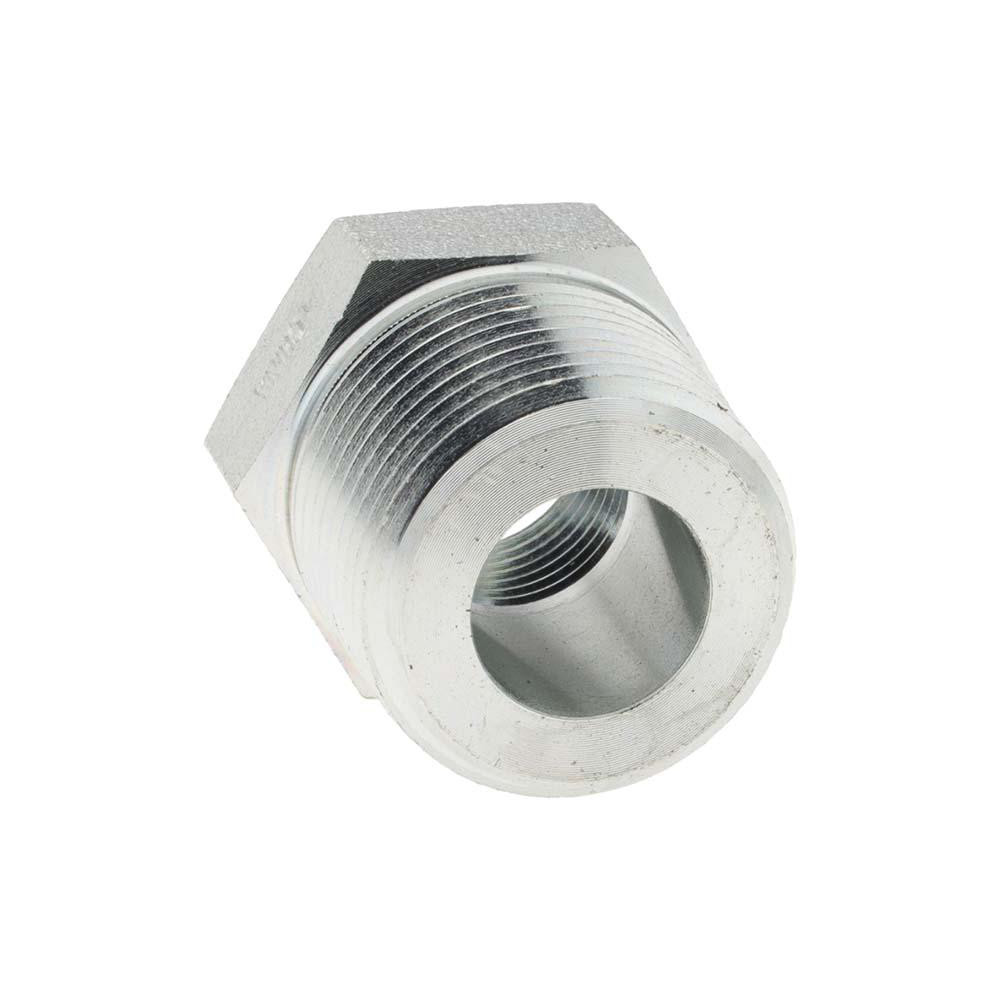 Parker Industrial Pipe Bushing: 3/8" Female Thread, 3/4" Male Thread, MNPTF x FNPTF - KP79110