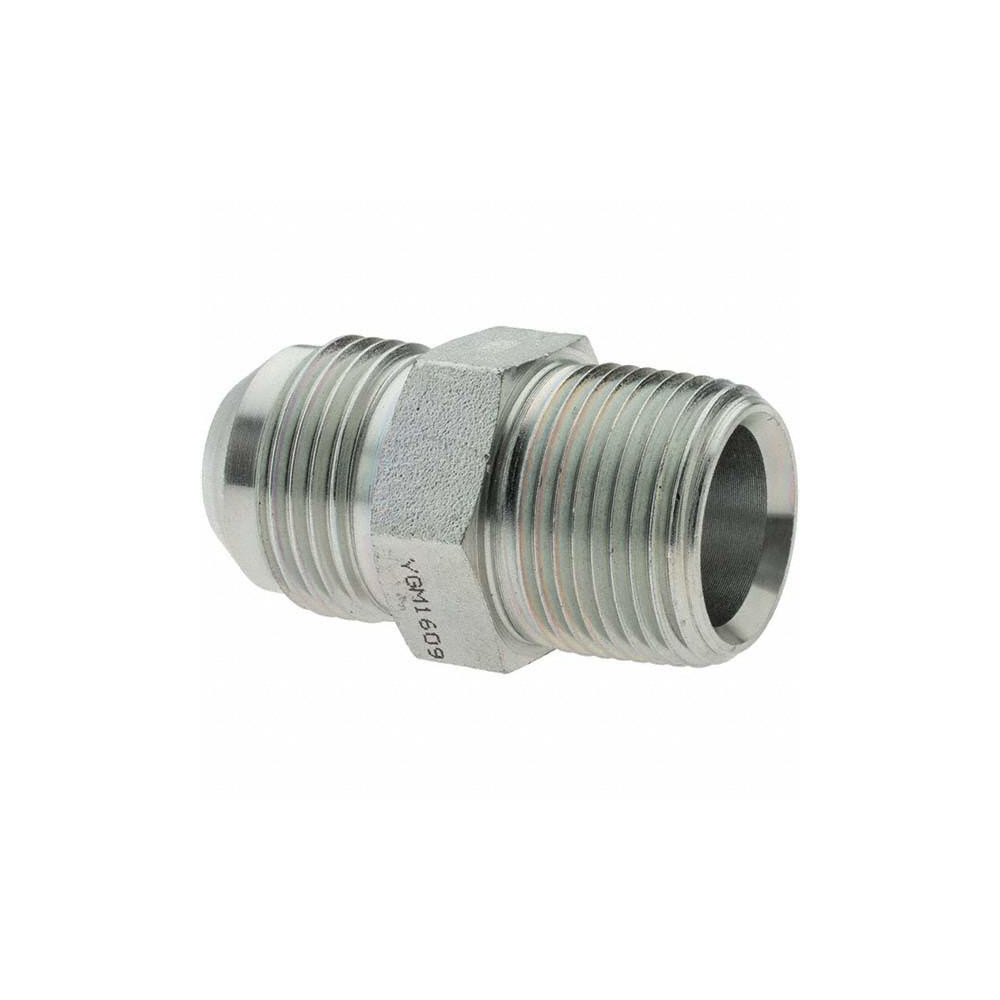 Brennan Steel Flared Tube Connector: 3/4" OD, 1-1/16-12 x 3/4-14 Thread, 37 deg Flared Angle - 10318