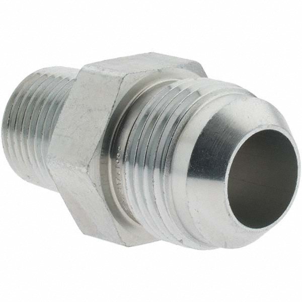 Brennan Steel Flared Tube Connector: 3/4" OD, 1-1/16-12 x 3/4-14 Thread, 37 deg Flared Angle - 10318