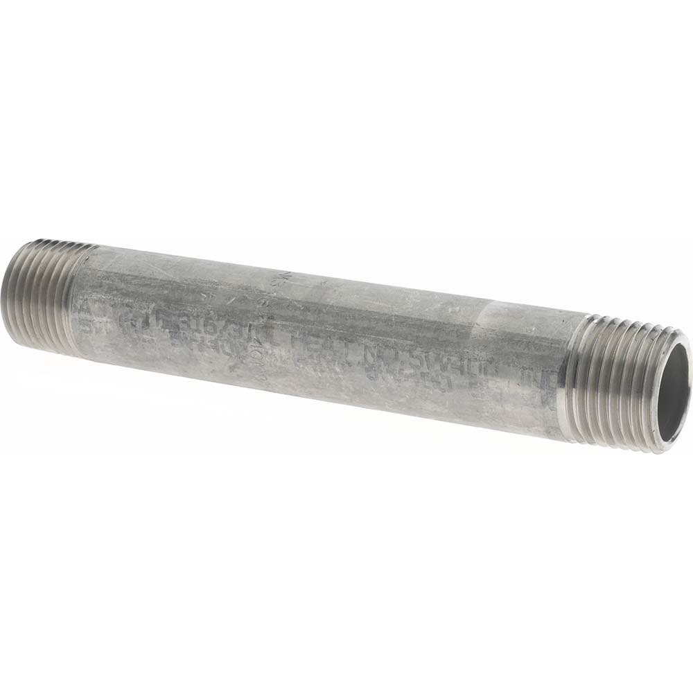 Merit Brass Stainless Steel Pipe Nipple: 1/2" Pipe, Grade 316 & 316L - 6008-500