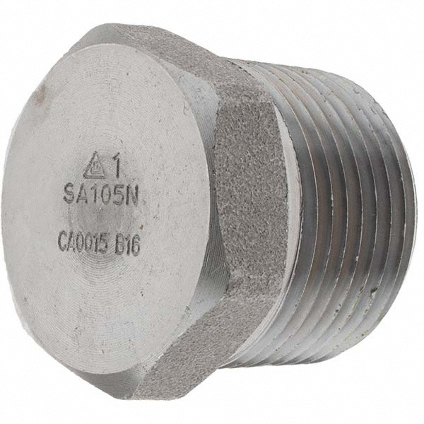 Value Collection Black Pipe Fittings: Hex Plug, 1", NPT, Forged Carbon Steel - -12147-5