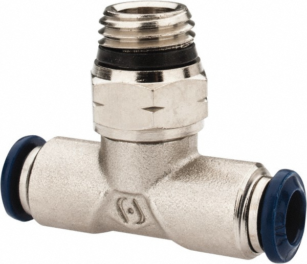 PRO-SOURCE Push-to-Connect Tube x Universal Thread Fitting: Swivel Branch Tee, 3/8 Thread, Universal, 3/8" OD - 2555738365PRO