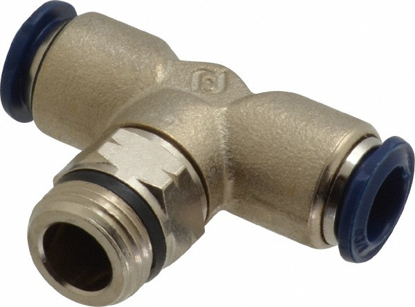 PRO-SOURCE Push-to-Connect Tube x Universal Thread Fitting: Swivel Branch Tee, 3/8 Thread, Universal, 3/8" OD - 2555738365PRO