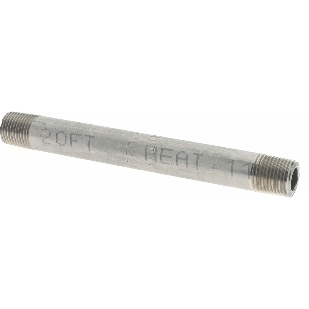 Merit Brass Stainless Steel Pipe Nipple: 1/8" Pipe, Grade 316 & 316L - 6002-350