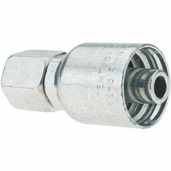 Parker Hydraulic Hose Female Rigid Fitting: 0.5" ID, 8 mm, 1/2-14 - 10243-8-8