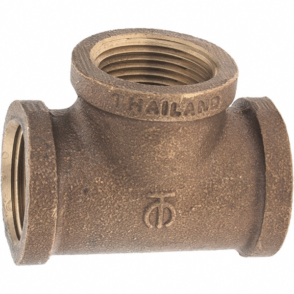 Merit Brass Brass Pipe Tee: 1/4" Fitting, Threaded, FNPT x FNPT x FNPT, Class 125, Lead Free - XNL106-04
