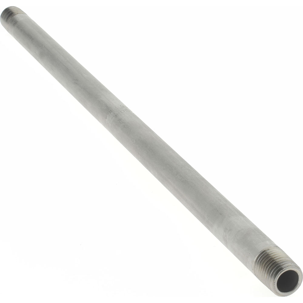 Merit Brass Stainless Steel Pipe Nipple: 1/4" Pipe, Grade 304 & 304L - 4004-1200