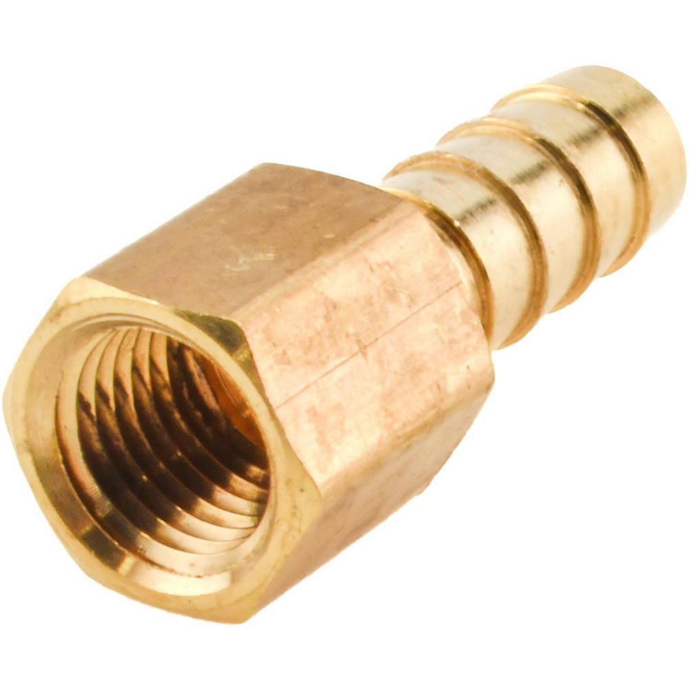 ANDERSON METALS Barbed Hose Fitting: 1/4" x 3/8" ID Hose, Female Connector - 757002-0604