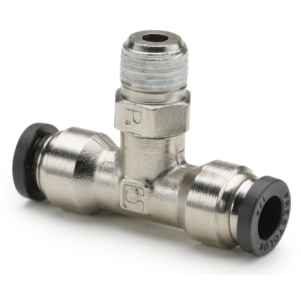 Parker Compression Tube Male Branch Tee: 1/8-27, 1/4" Tube OD, Compression x Compression x MNPT - 172C-4-2