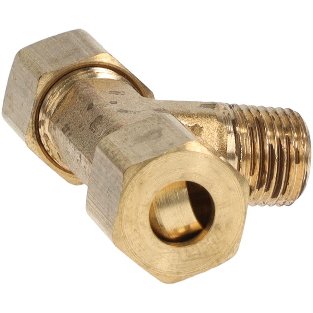 Parker Compression Tube Male Branch Tee: 1/8-27, 1/4" Tube OD, Compression x Compression x MNPT - 172C-4-2