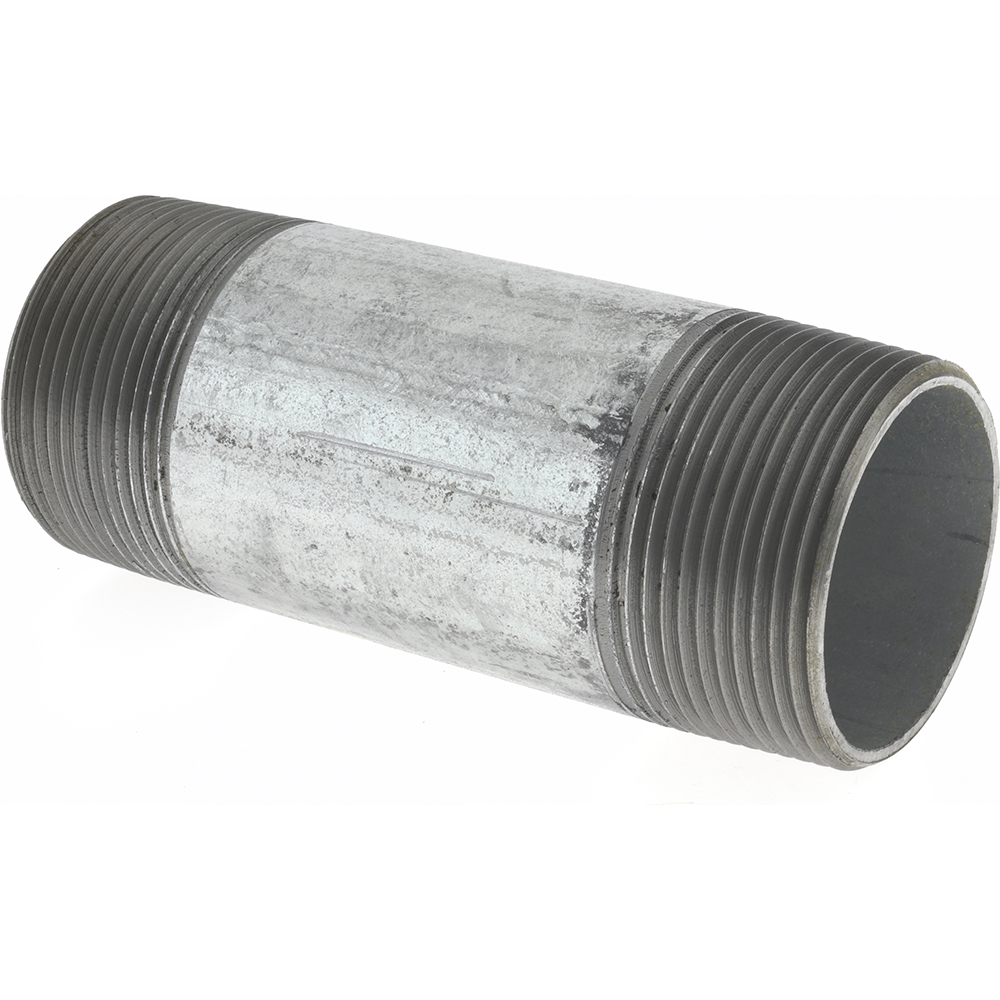 Value Collection Galvanized Pipe Nipple: 1-1/2", 4-1/2" Long, Schedule 40, Steel - NG08045